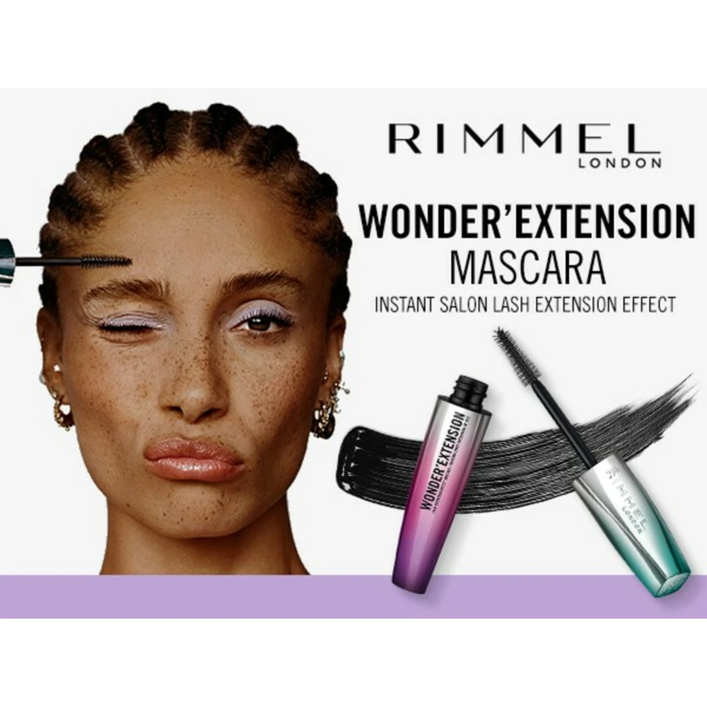 Rimmel Mascara Wonderu0027Extension Black 001 6 Rimmel Mascara Wonderu0027Extension Black 001 - Afbeelding 4