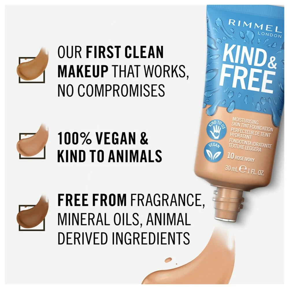 Rimmel KIND & FREE Vegan Foundation 150 Rose Vanilla 5 Rimmel KIND & FREE Vegan Foundation 150 Rose Vanilla - Afbeelding 3