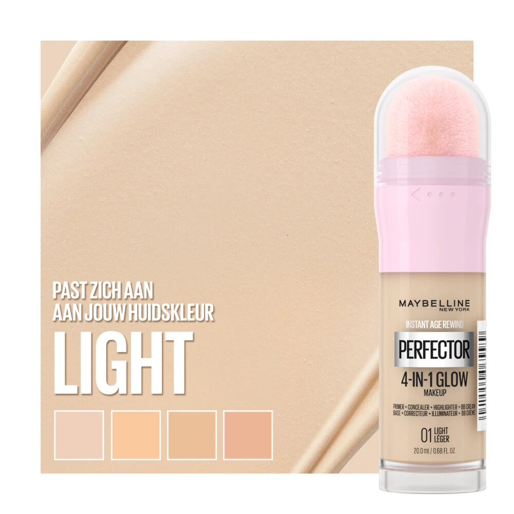 Maybelline Instant Anti-Age Perfector 4-in-1 Glow Light - Primer, Concealer, Highlighter En BB-Cream In één 5 Maybelline Instant Anti-Age Perfector 4-in-1 Glow Light - Primer, Concealer, Highlighter En BB-Cream In één - Afbeelding 3